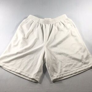 Starter Athletic Running White Mesh Shorts  Basketball Gym Size S